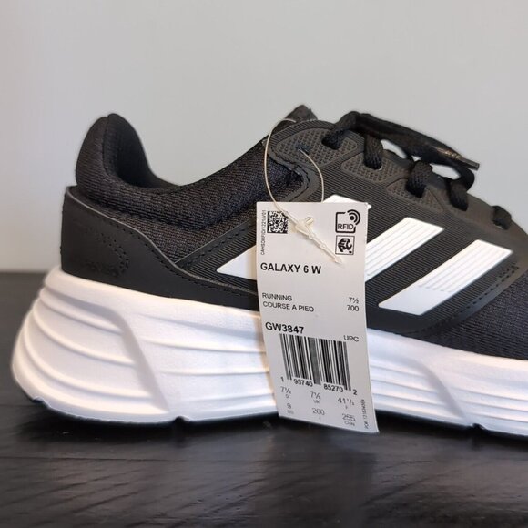 *Amputee* Single Shoe ADIDAS Galaxy 6 Womens Size 9 Black White LEFT Foot Only - Picture 6 of 11